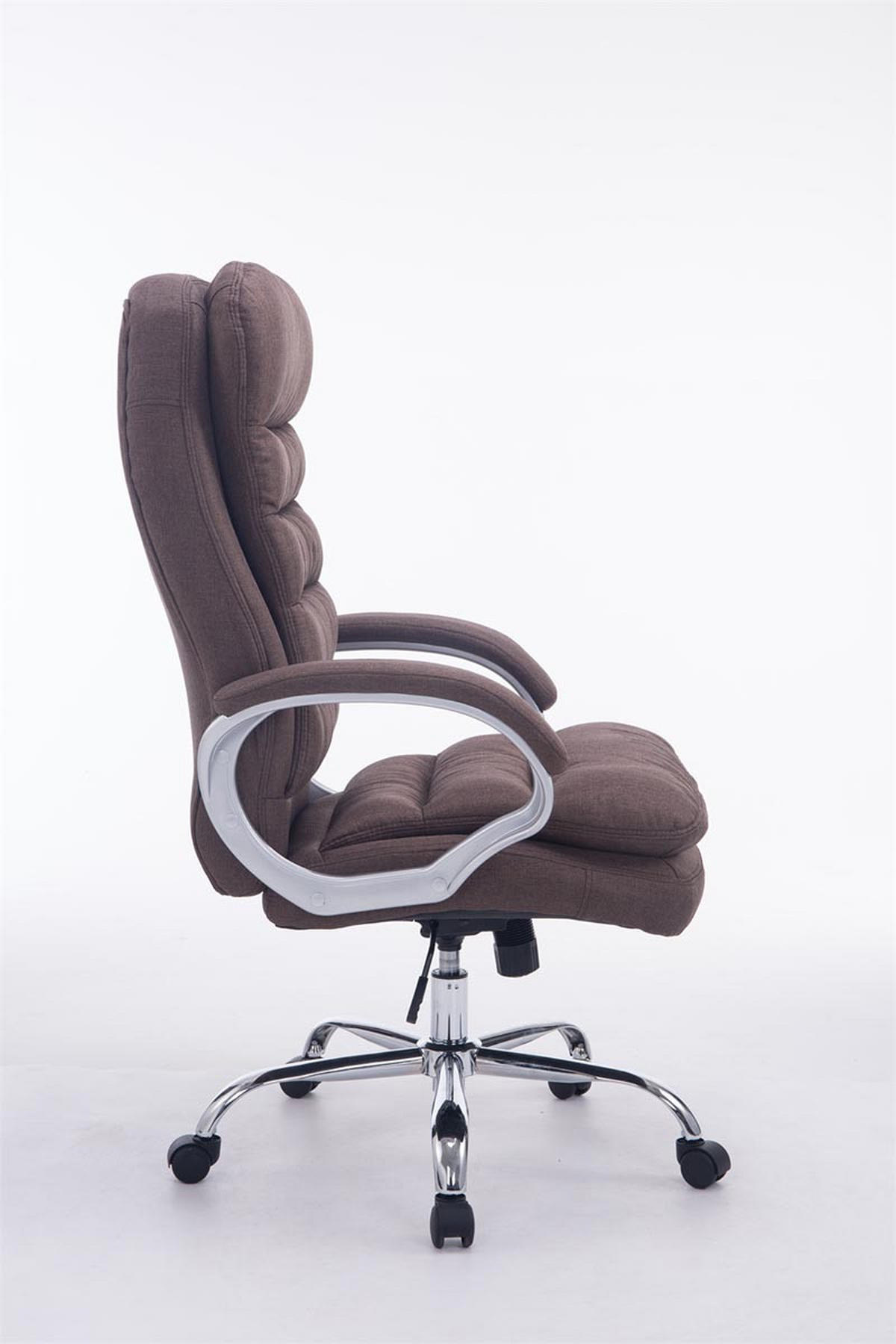 CHEFSESSEL Stoff braun - Chromfarben/Braun, Textil/Metall (68/116/77cm) - CLP