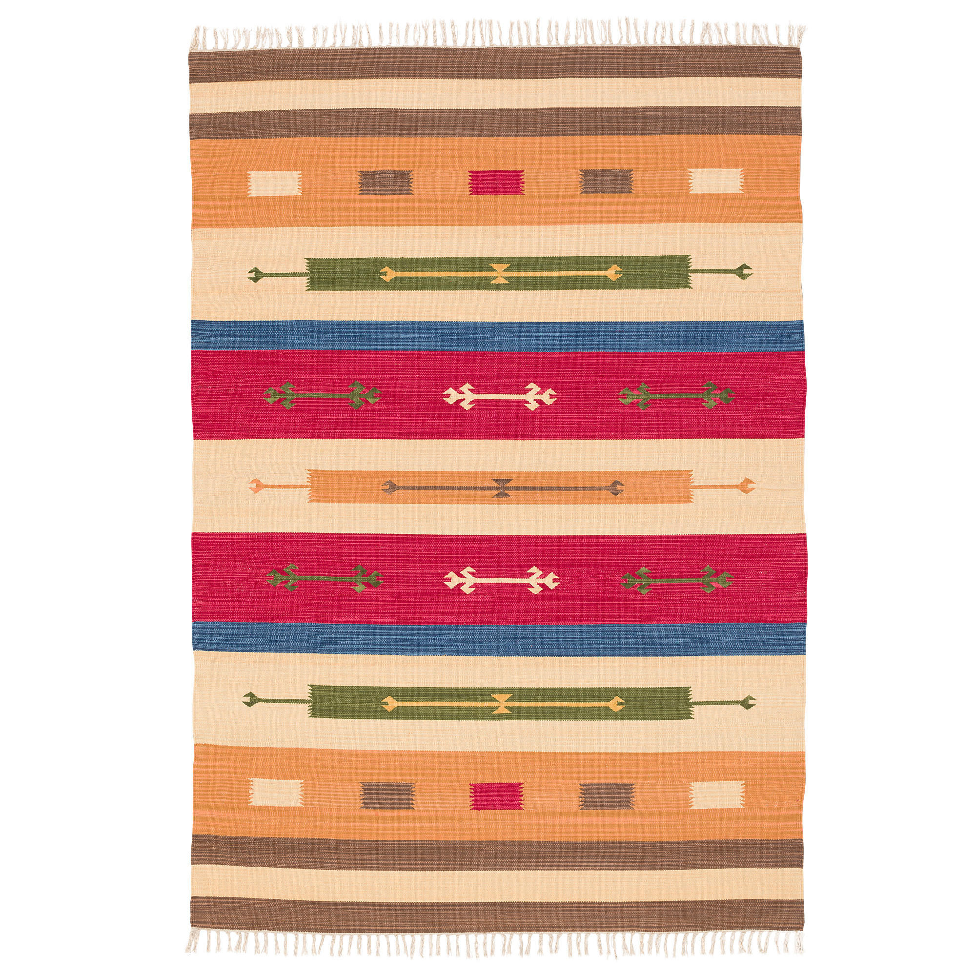 BAUMWOLLE NATUR KELIM TEPPICH LINA MODERN - Multicolor, Textil (200/290cm) - Pergamon