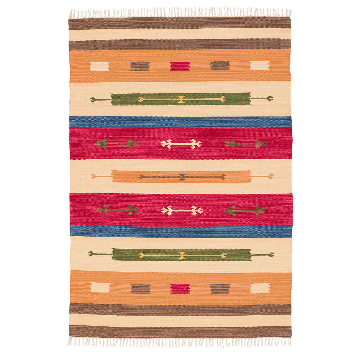 BAUMWOLLE NATUR KELIM TEPPICH LINA MODERN - Multicolor, Textil (200/290cm) - Pergamon
