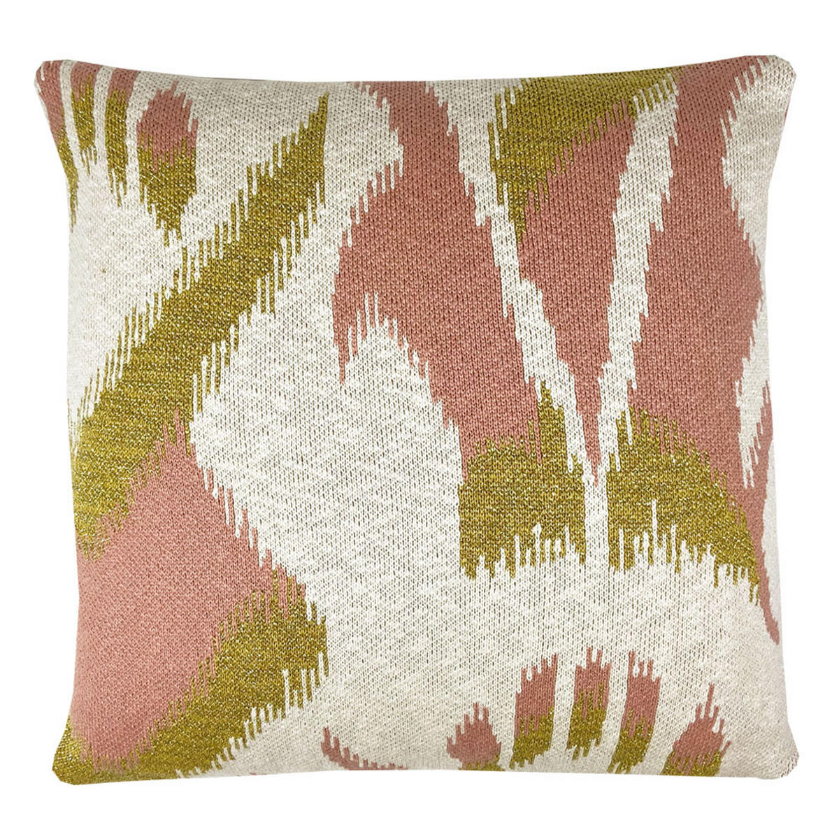 DEKOKISSEN Ikat gestrickt Lurex Rosa 50x50 - Pink, Textil (50/50/12cm) - Malagoon