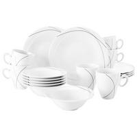 FRÜHSTÜCK-SET Trio Highline schwarz-weiß 18er Set - Schwarz/Weiß, Keramik (1/1/1cm) - Seltmann Weiden