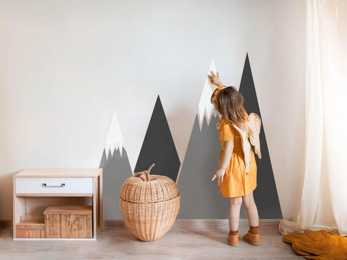 WANDAUFKLEBER 130x207cm - Gebirge - Multicolor, Kunststoff (130/207/0.1cm) - Wallfluent