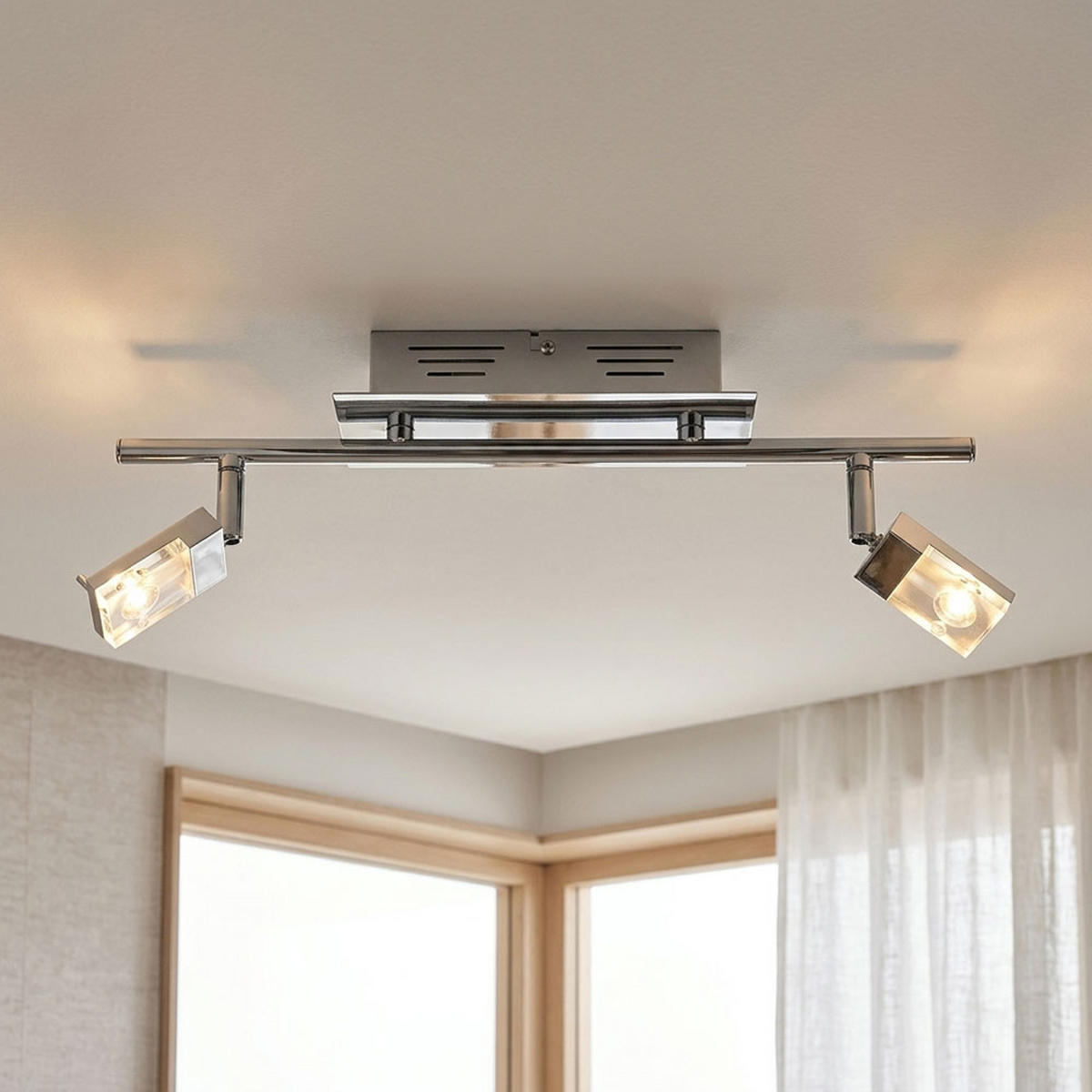 LED DECKENLEUCHTE HAJO Metall Silber - Silberfarben, Metall (44.5/17/17cm) - Brilliant