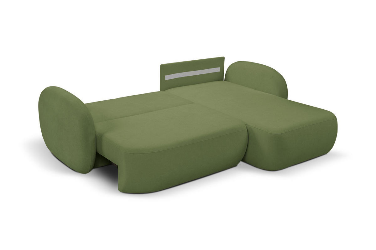 ECKSOFA Olena - Grün (Sicuro 20) - Olivgrün, Holzwerkstoff (248/174cm)