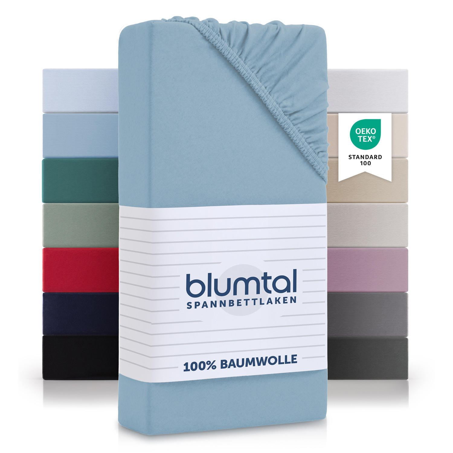 Blumtal Spannbettlaken Blaugrau 150x200 cm