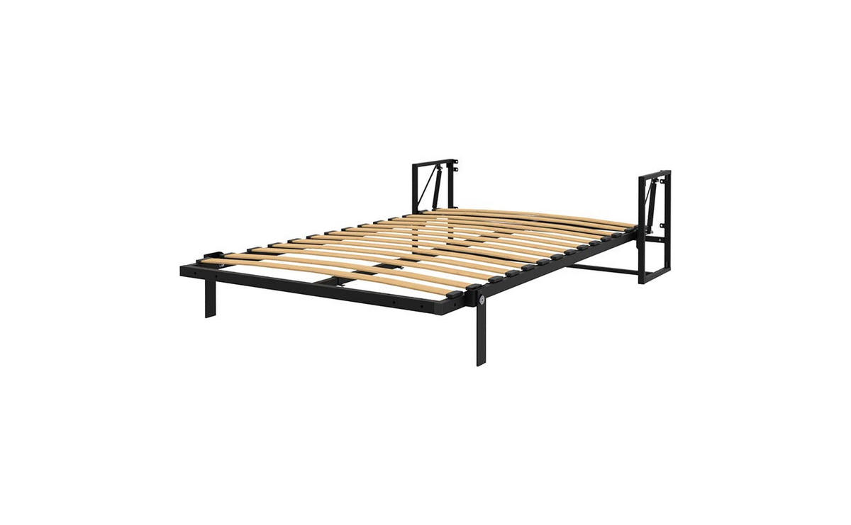 WANDBETT Morphy Classik Modulares SizeFlex- und TypeFlex-System - 120x200 Vertikal - Schwarz, Holz/Metall (120/200cm) - WallBedKing