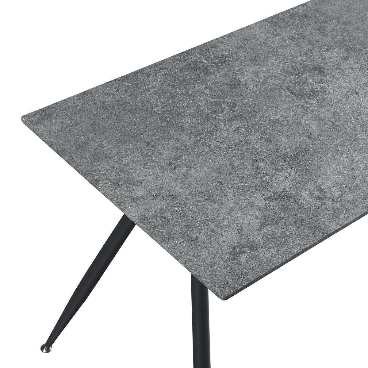 ESSTISCH Fitjar - Schwarz/Grau, Holzwerkstoff/Metall (80/140/75cm) - [en.casa]