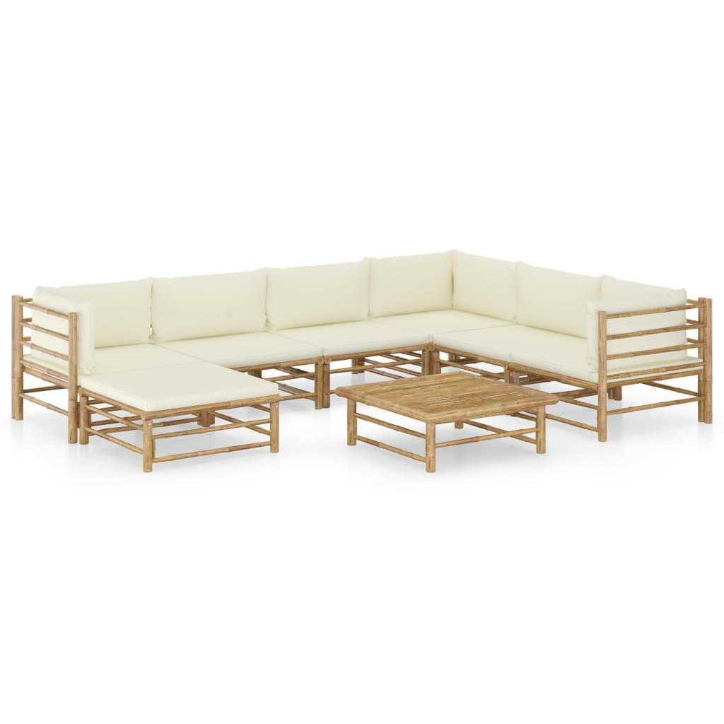 GARTENSET Reside 8-teilig - Weiß, Naturmaterialien - Nettlife