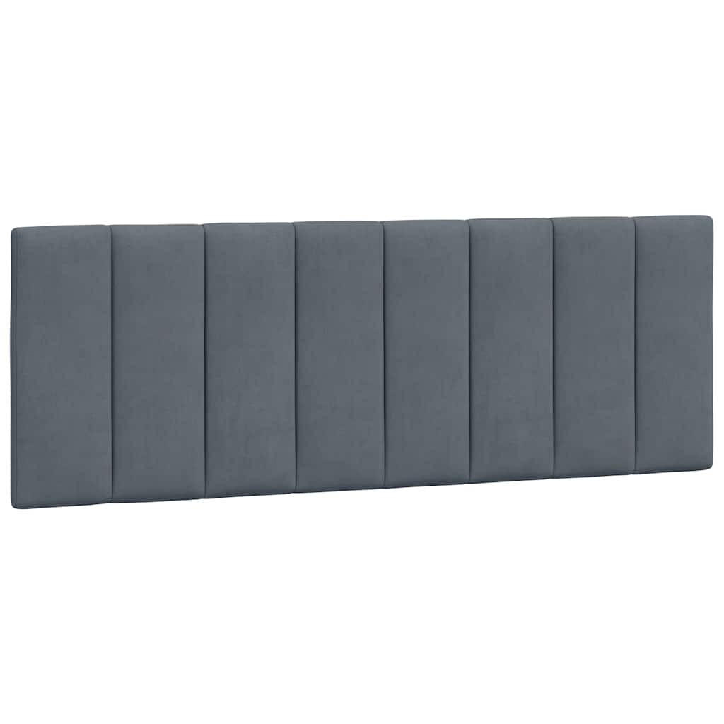 KOPFTEIL-KISSEN Dunkelgrau 140 Cm Samt - Dunkelgrau, Naturmaterialien - vidaXL