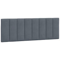 KOPFTEIL-KISSEN Dunkelgrau 140 Cm Samt - Dunkelgrau, Naturmaterialen - vidaXL
