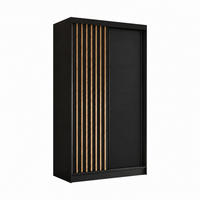 KLEIDERSCHRANK Lumil 120 cm Schwarz Griffe silber - Schwarz, Holzwerkstoff (120/216/61cm) - KS Home Concept