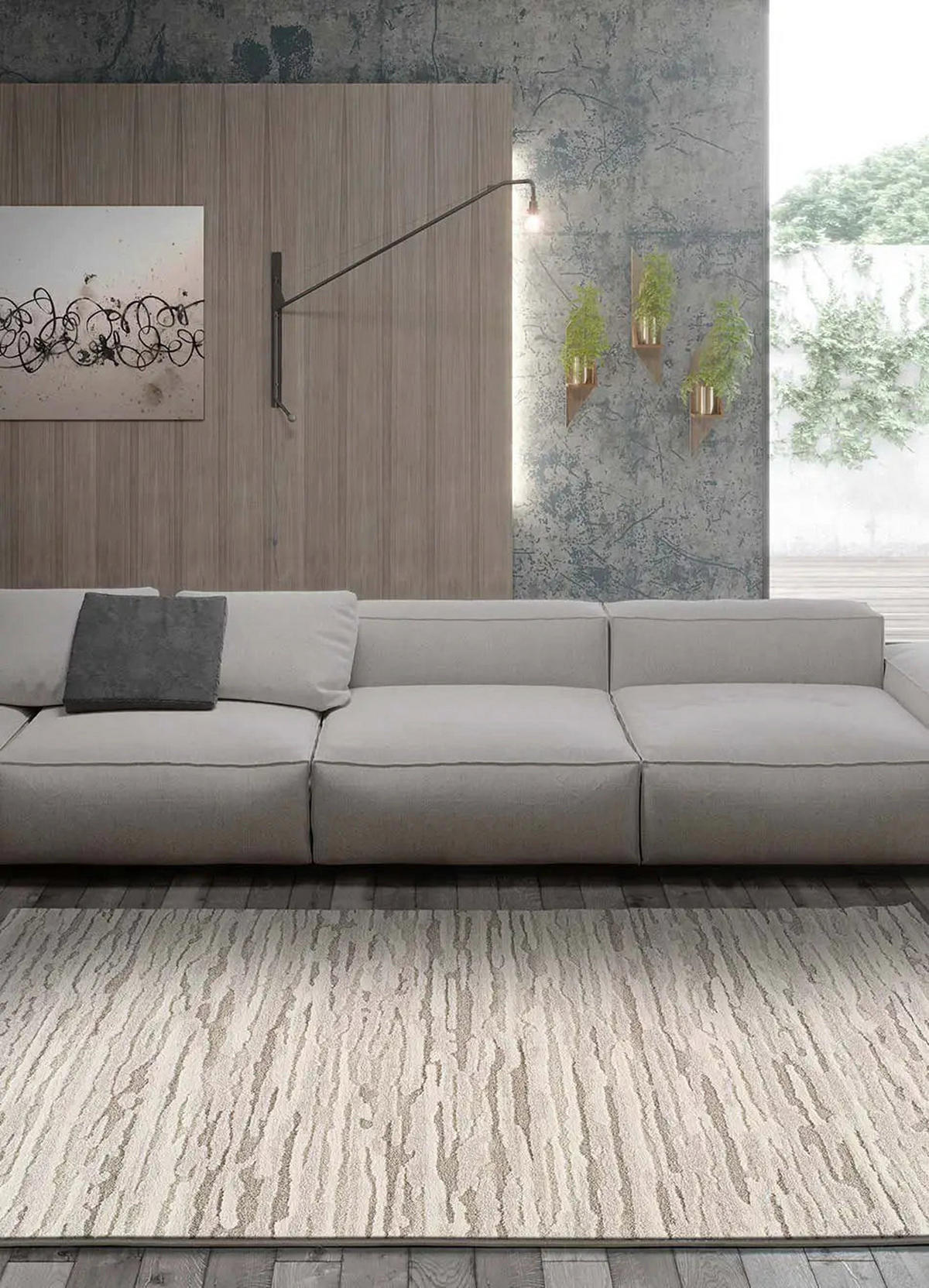 WEBTEPPICH Beige Yen 120/170 cm - Beige, Naturmaterialien/Textil (120/170cm) - Atticgo