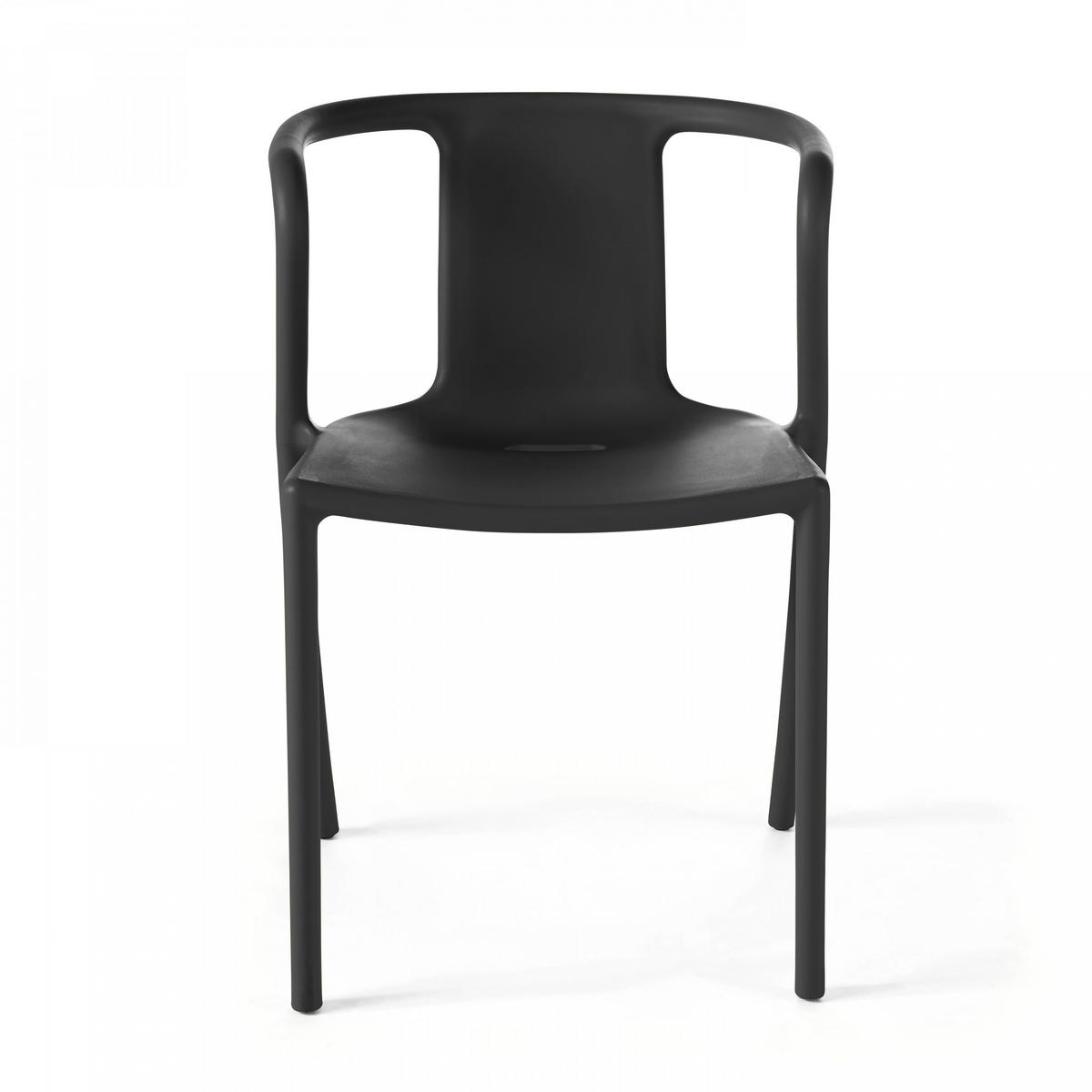 GARTENSTUHL, Schwarz - Schwarz, Kunststoff (60/80/60cm) - Oviala