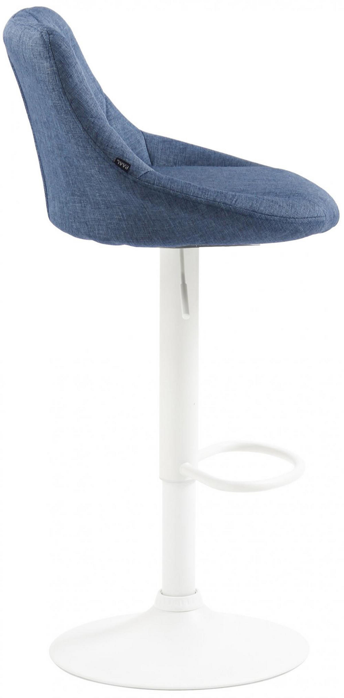 BARHOCKER Stoff Blau - Blau/Weiß, Textil/Metall (46/83/49cm) - CLP