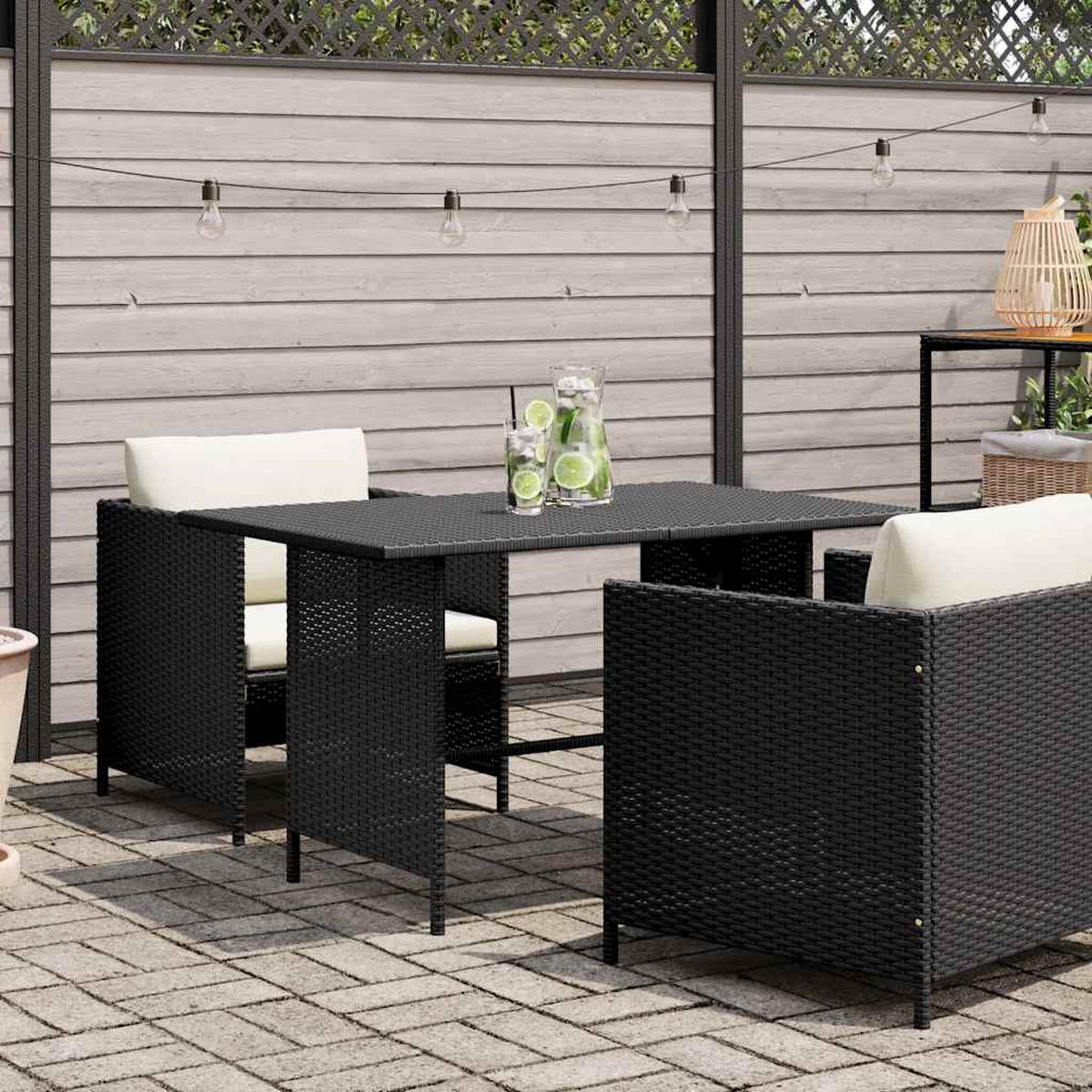 GARTEN-ESSTISCH Schwarz 110/70/65 Cm Poly Rattan - Schwarz, Kunststoff (110/70/65cm) - vidaXL