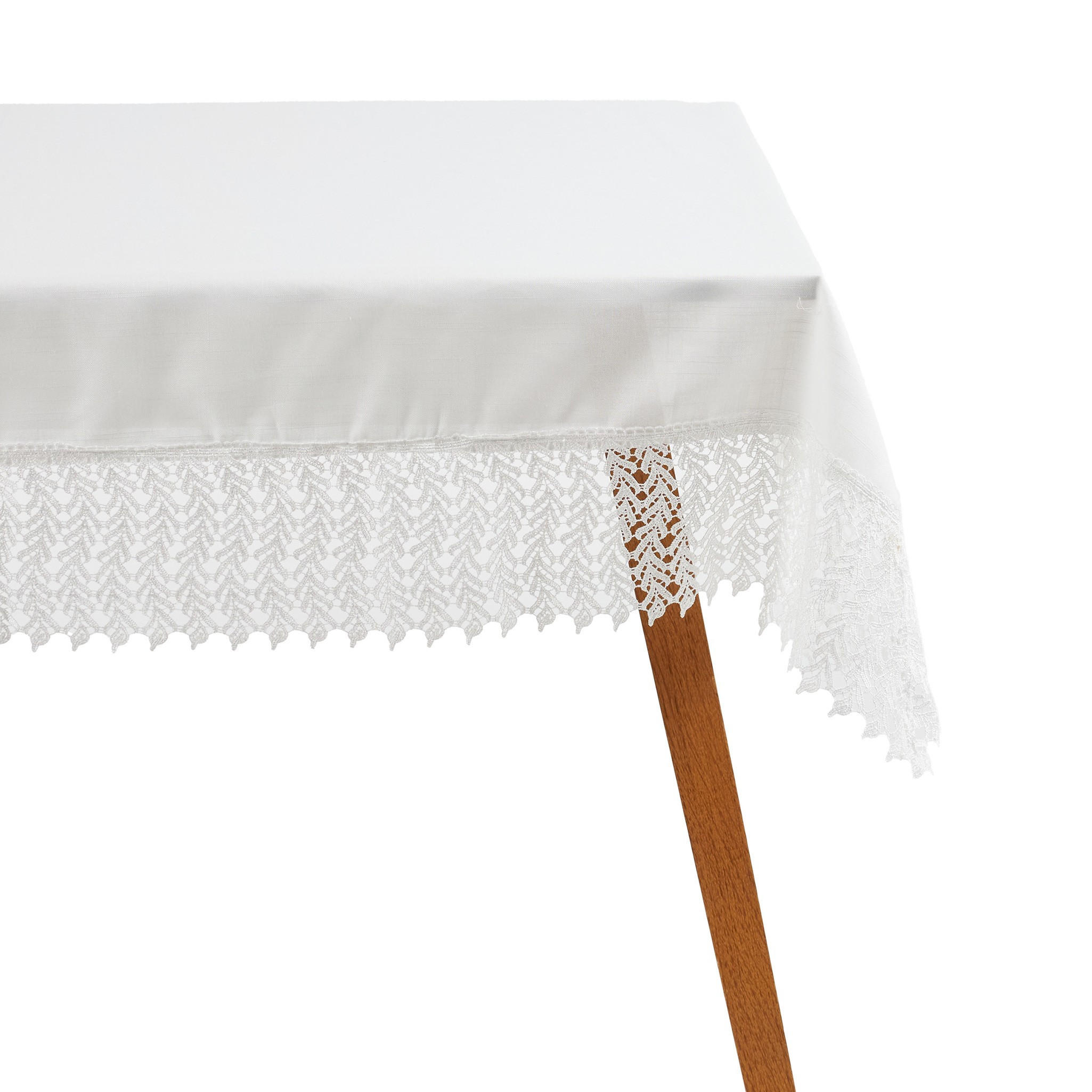 TISCHDECKE Bernadette - Weiß, Textil (220/150/1cm) - home&you