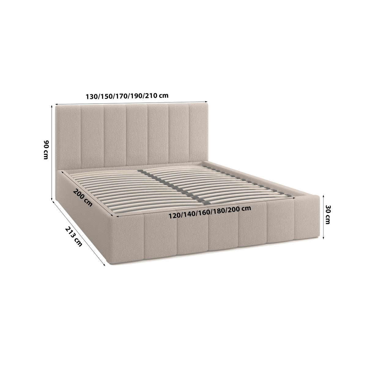 POLSTERBETT Doppelbett Handorf 140x200 cm Braun - Braun, Textil (140/200cm) - Fedve