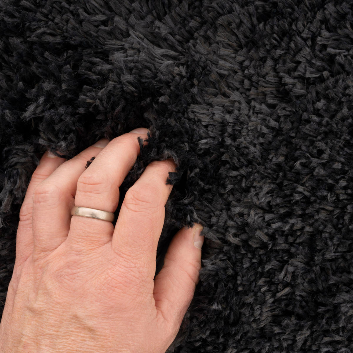 HOCHFLORTEPPICH Anthrazitgrau - Anthrazit/Grau, Naturmaterialien/Textil (120/170cm) - Kukoon Rugs