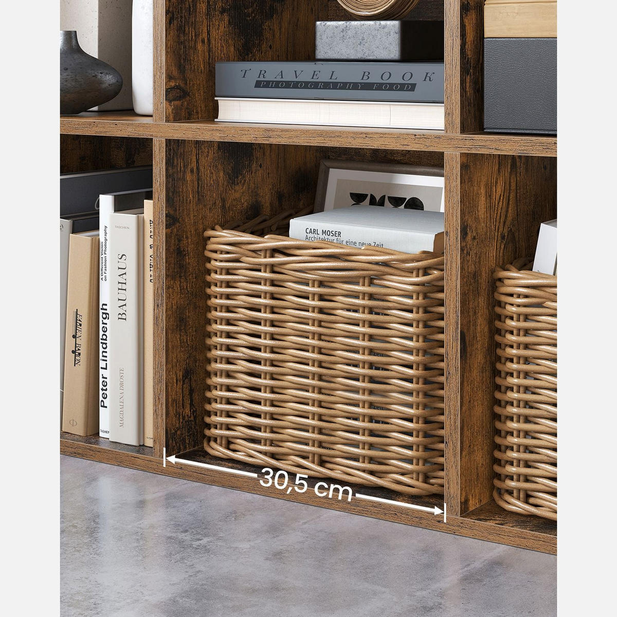 BÜCHERREGAL Abuja - Braun, Holzwerkstoff (65.5/129.5/30cm) - Hansiro
