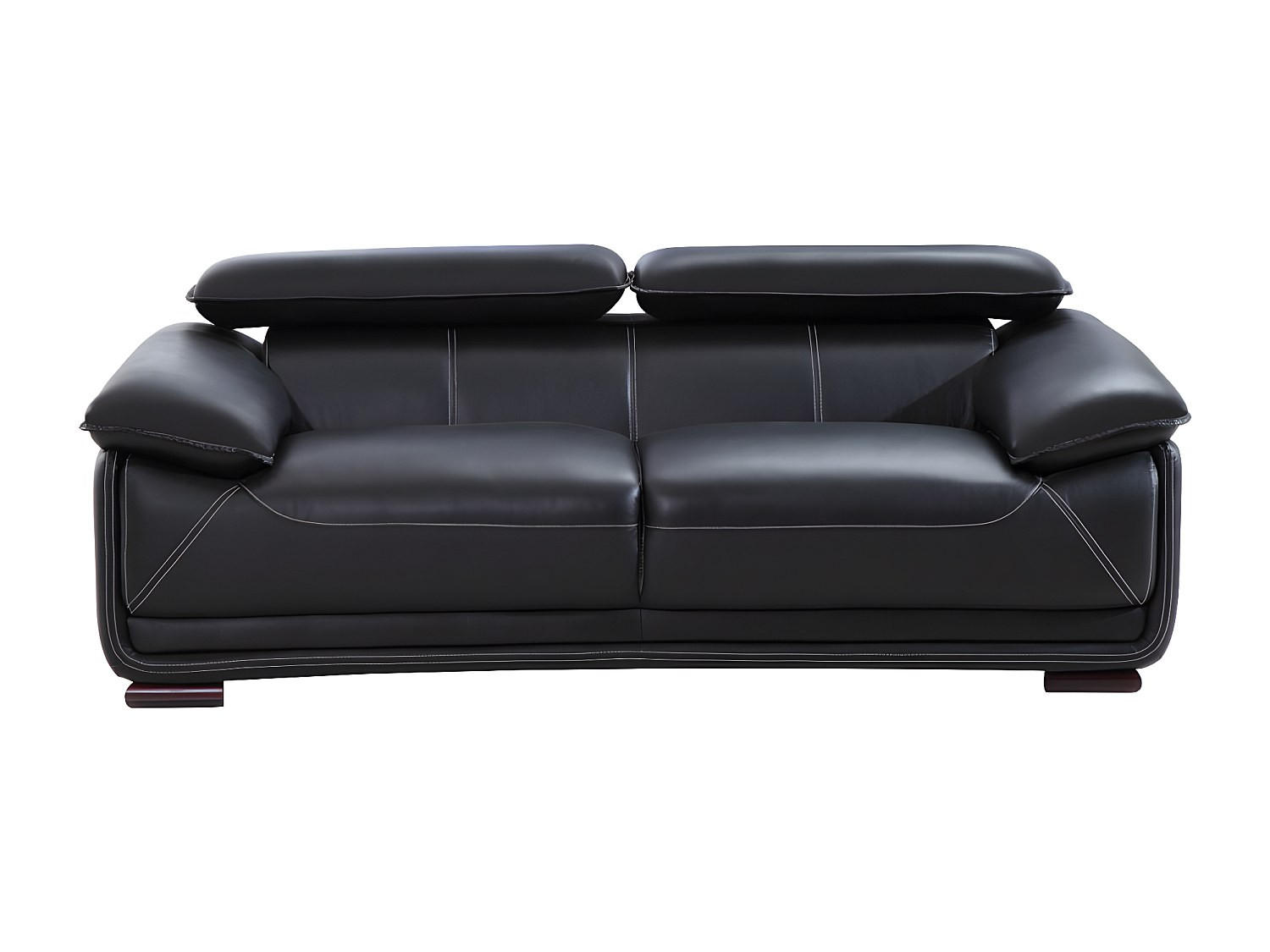 SOFA ohne Schlafmöglichkeit - 3 Personen - Leder - Schwarz - - Schwarz, Leder (204/75/97cm) - Vente-Unique