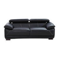 SOFA ohne Schlafmöglichkeit - 3 Personen - Leder - Schwarz - - Schwarz, Leder (204/75/97cm) - Vente-Unique
