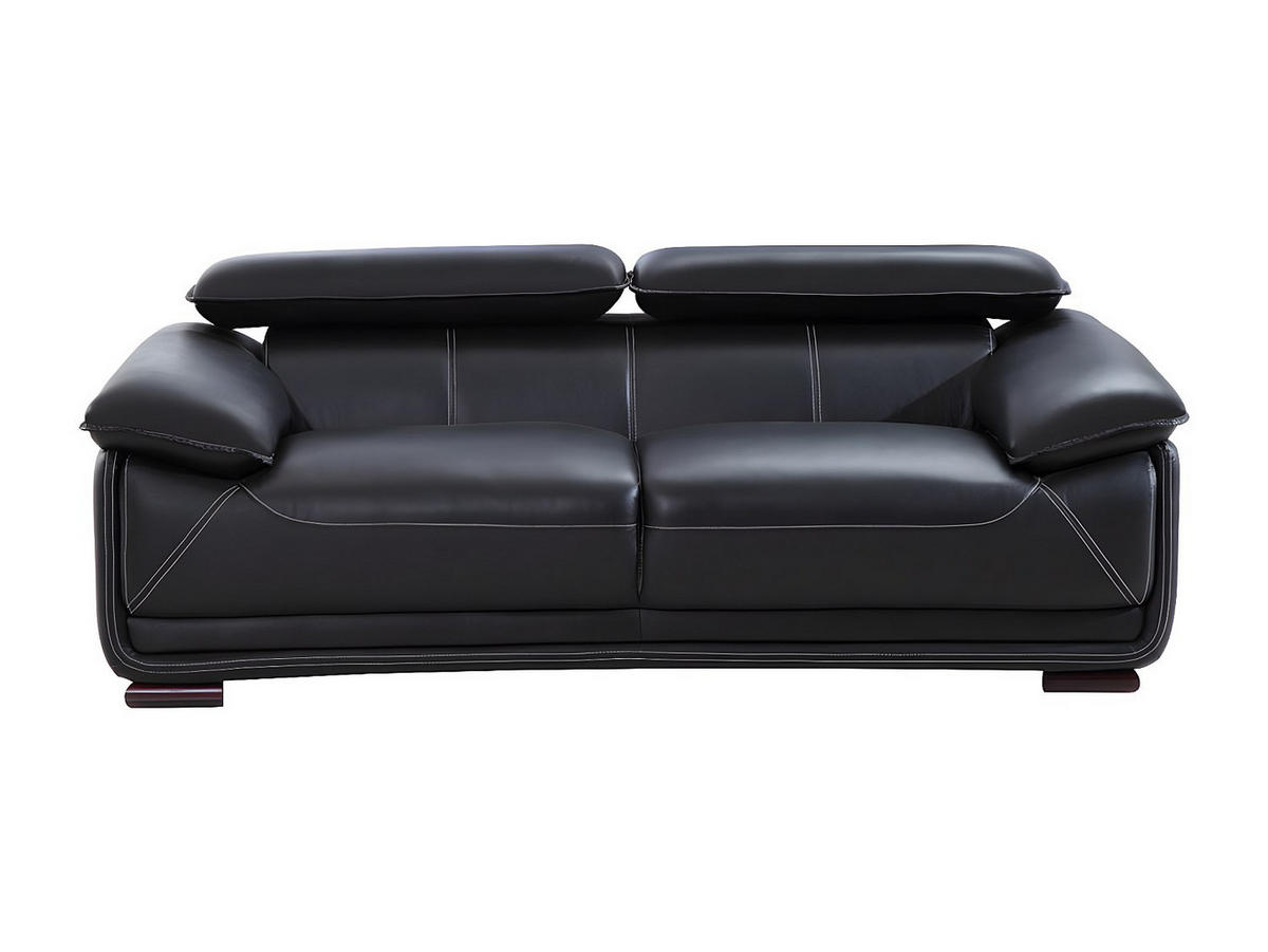 LEDERSOFA 3-Sitzer - Schwarz - MACELO - Schwarz, Leder (204/75/97cm) - Vente-Unique