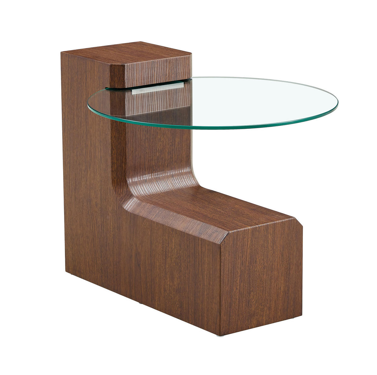KONFERENČNÍ stolek / odkládací stolek, průměr 61/44 cm, MDF ořech/bílý mramor, sklo - ořechová, kompozitní dřevo (61/61/30cm) - BEAOK
