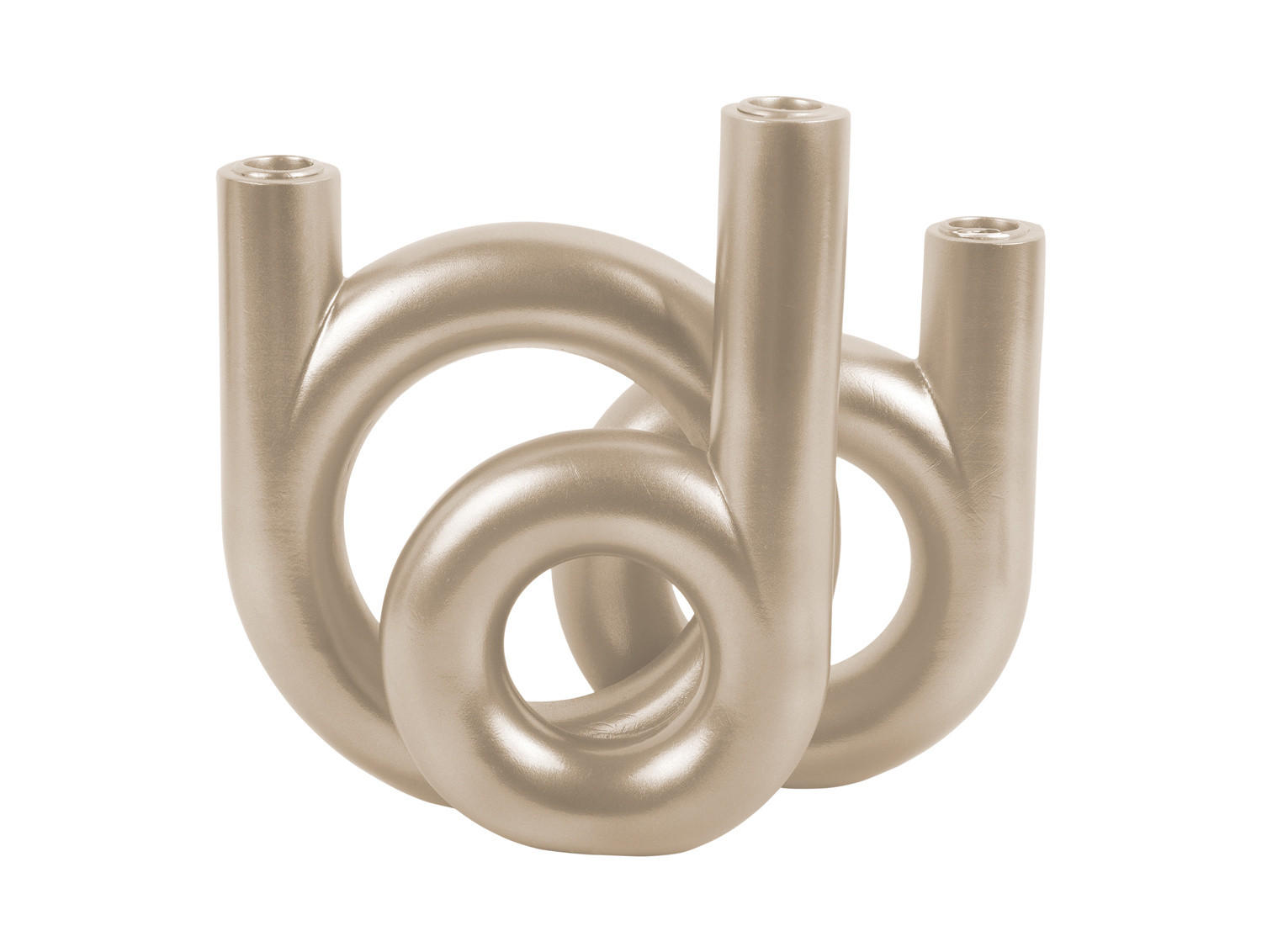 KERZENSTÄNDER Rings für 3 Kerzen - Goldfarben, Kunststoff (12/20/18cm) - Present Time