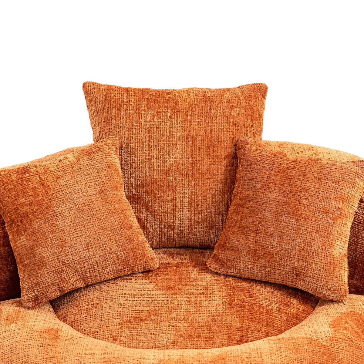SITZSACK Chenille, Sofa mit 3 extra Kopfkissen,Chenille,Orange - Orange, Textil (108/52/108cm) - LVHOM
