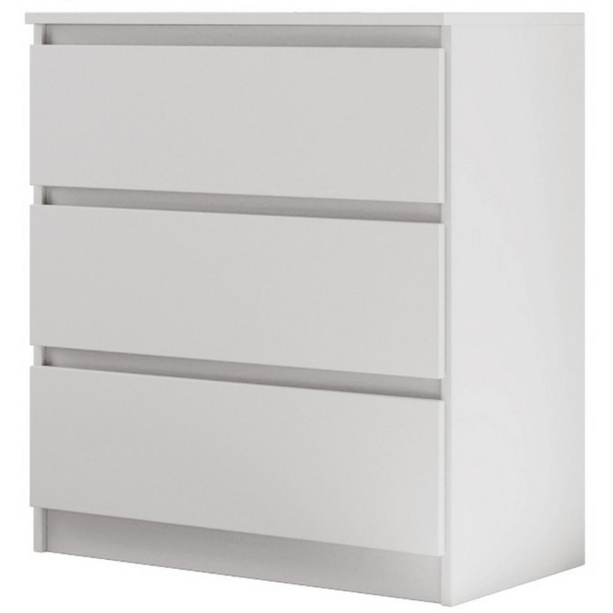 KOMMODE Lemon 70 cm mit drei Schubladen weiß matt - Weiß, Holzwerkstoff (70/78.5/39cm) - Beautysofa