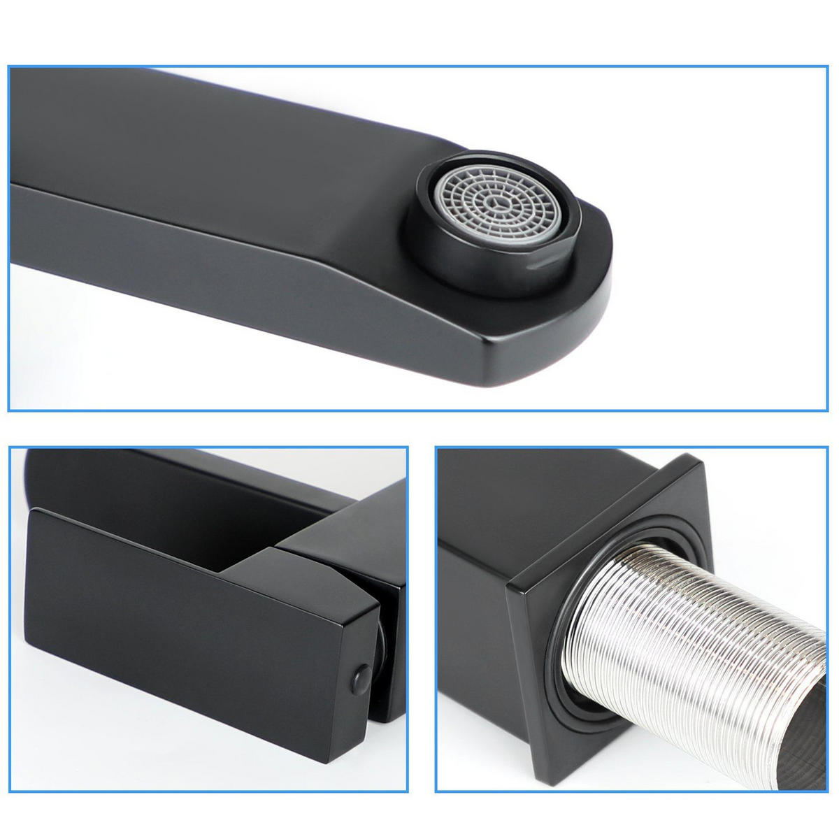 WASCHTISCHARMATUR RYRN 4/11.3/18.7 cm - Schwarz, Metall (11.3/18.7/4cm) - ZMH