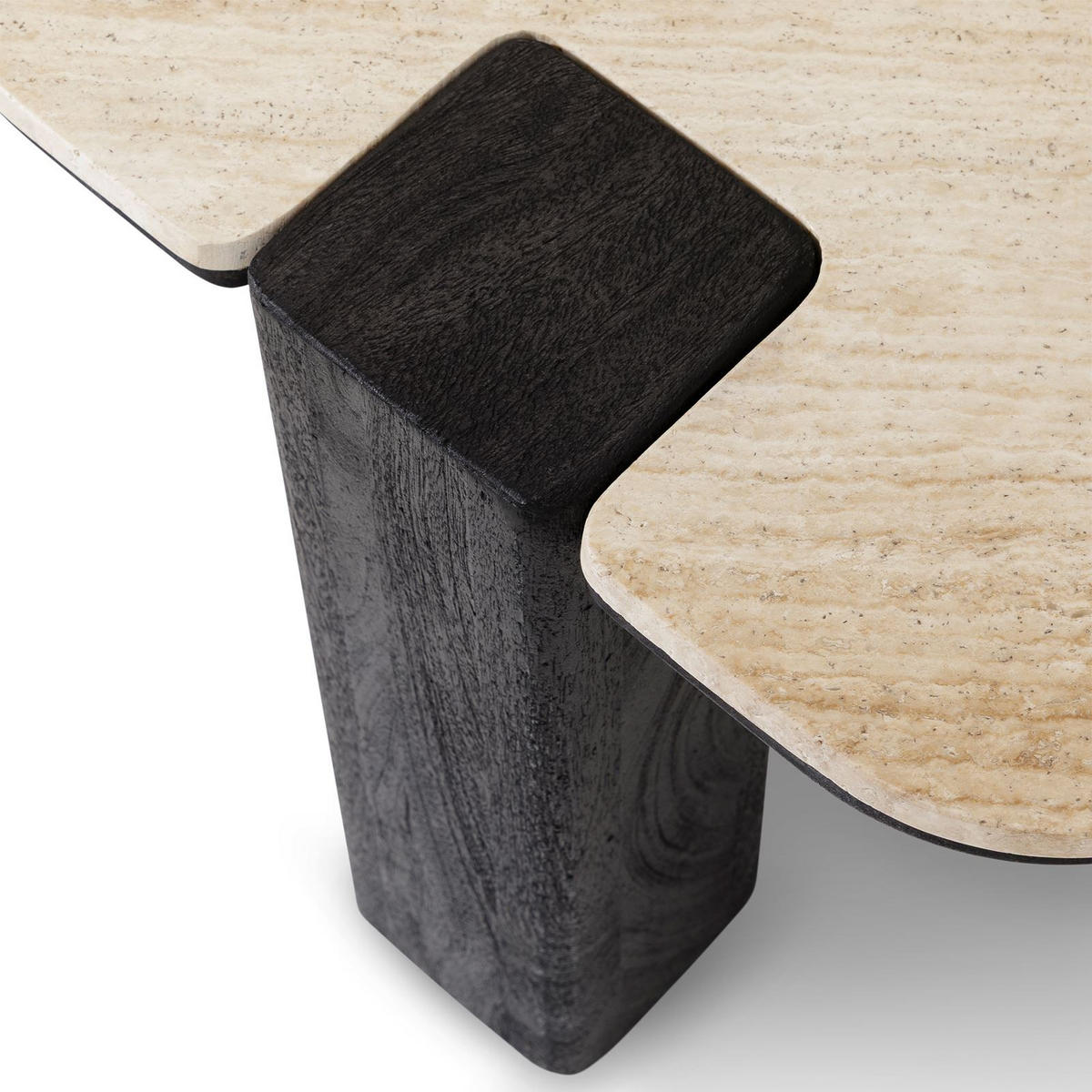 COUCHTISCH DELHI beige/schwarz - Beige/Schwarz, Naturmaterialien/Holz (50/50/43cm) - IDIMEX