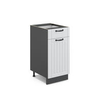 KÜCHENUNTERSCHRANK Fame-Line Weiß Landhaus 40 cm ohne AP - Anthrazit/Weiß, Holzwerkstoff (40/82/52cm) - Vicco