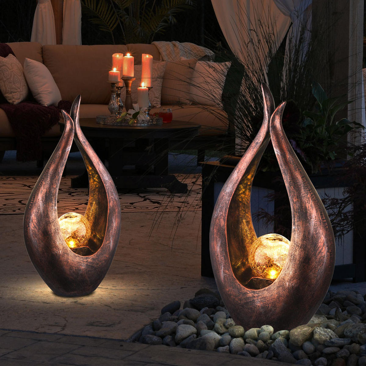 LED AUSSENLEUCHTE MONA Bronze Glas - Bronzefarben, Glas/Kunststoff (13/47.5/25cm)
