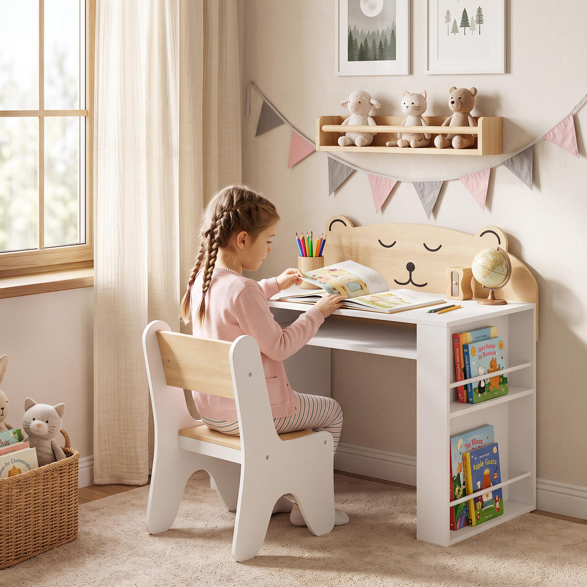 KINDERSITZGRUPPE 2er Set Spanplatte MDF Weiß - Weiß, Holzwerkstoff (41.2/74.5/80cm) - AIYAPLAY