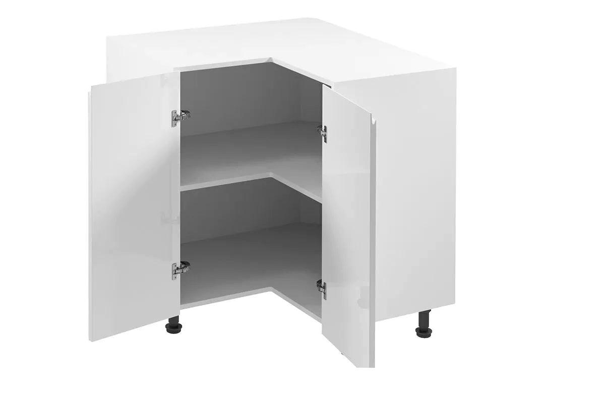 ECKUNTERSCHRANK – 79 cm – D90N – Velmora – Weiß Hochglanz - Weiß Hochglanz, Holzwerkstoff (79/82/79cm) - ROYAL24_MARKT