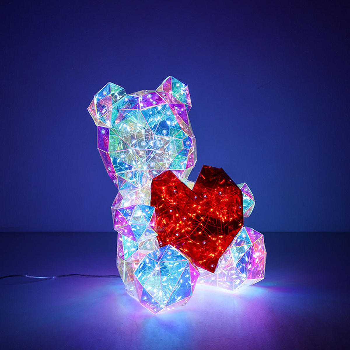 LED TISCHLEUCHTE Kristalloptik Rot - Rot, Kunststoff (23/19/30cm) - Globo Lighting