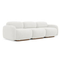 4-SITZER-SOFA Bouclé Stoff Weiß - Weiß/Braun, Holz/Textil (270/73/95cm) - Makamii