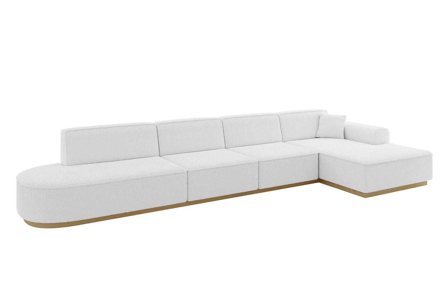 ECKSOFA Ottomane Rechts IREA-L3-v2 - 403x165x81 cm Weiß - Weiß, Holzwerkstoff/Textil (403/165cm) - ALTDECOR