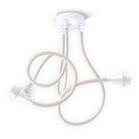 PENDELLEUCHTE TWIST 3 Flammig - Weiß, Naturmaterialien (90/12/90cm) - HOOPZI
