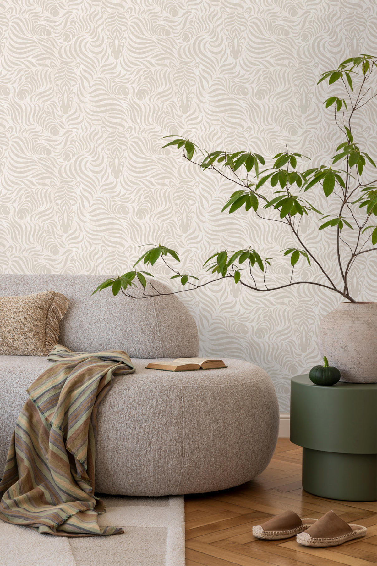 TAPETE Zebras 53 cm x 10 m - Beige, Papier (53/1000cm) - Sanders & Sanders