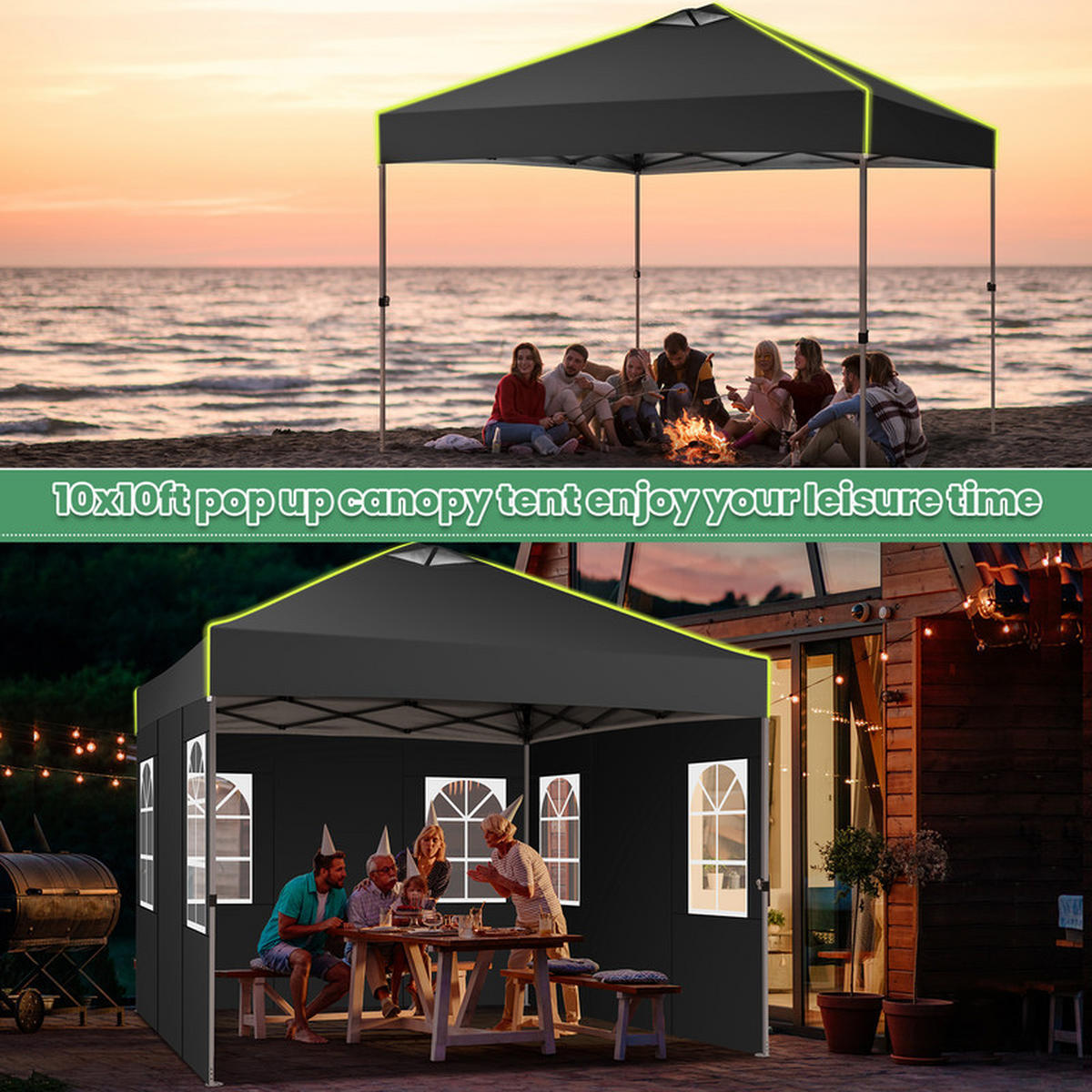 POP-UP-GARTENPAVILLON – 3×3 m, wasserdicht, UV-beständig, mit 4 Seitenwänden und Belüftungsöffnung - Grau, Metall (300/298/300cm) - Kaket