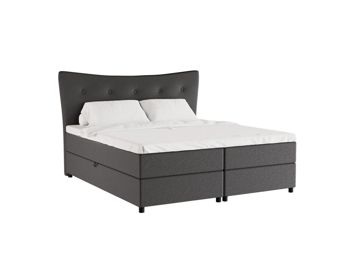 BOXBETT Nevada 180 x 200 cm Doppelbett mit hochwertiger Bonell-Matratze und Topper - hellgrau - Hellgrau, Holz (180/200cm) - Homesy