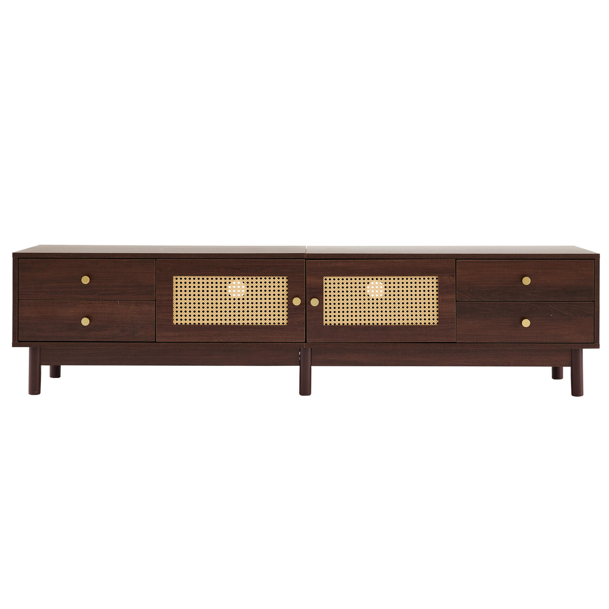 TV-MÖBEL Braun 180/35/44 cm - Braun, Holzwerkstoff/Metall (35/44/180cm) - Urban Meuble