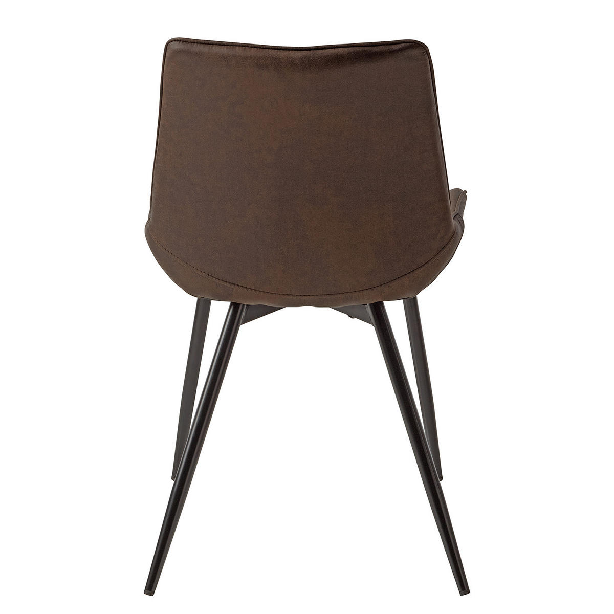 POLSTERSTUHL - Microfaser / Metall - Braun, Textil/Metall (54/86/62cm) - home24