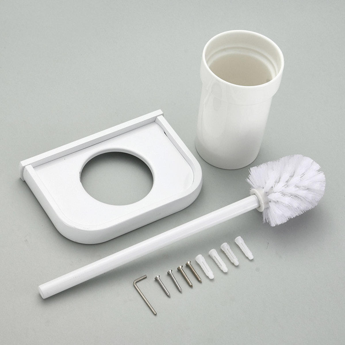 TOILETTENBÜRSTENHALTER – Weiß (17 x 10,5 x 36,5 cm) - Weiß, Metall (19.5/36/13cm)