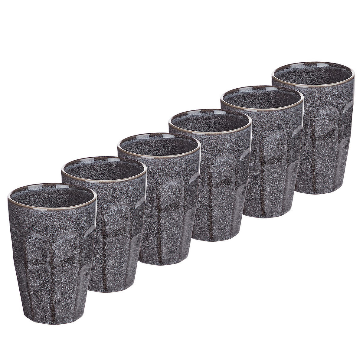 LATTE-MACCHIATO-TASSE (6er Set) Bergamo - Anthrazit, Keramik (0.33L) - Butlers