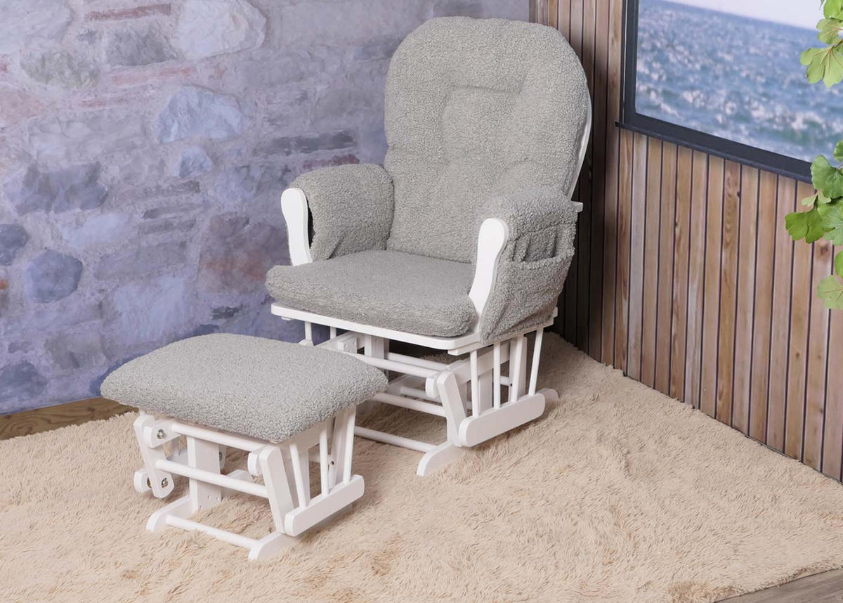 RELAXSESSEL Grau, Weiß - Weiß/Grau, Textil (74/105/72cm) - MCW