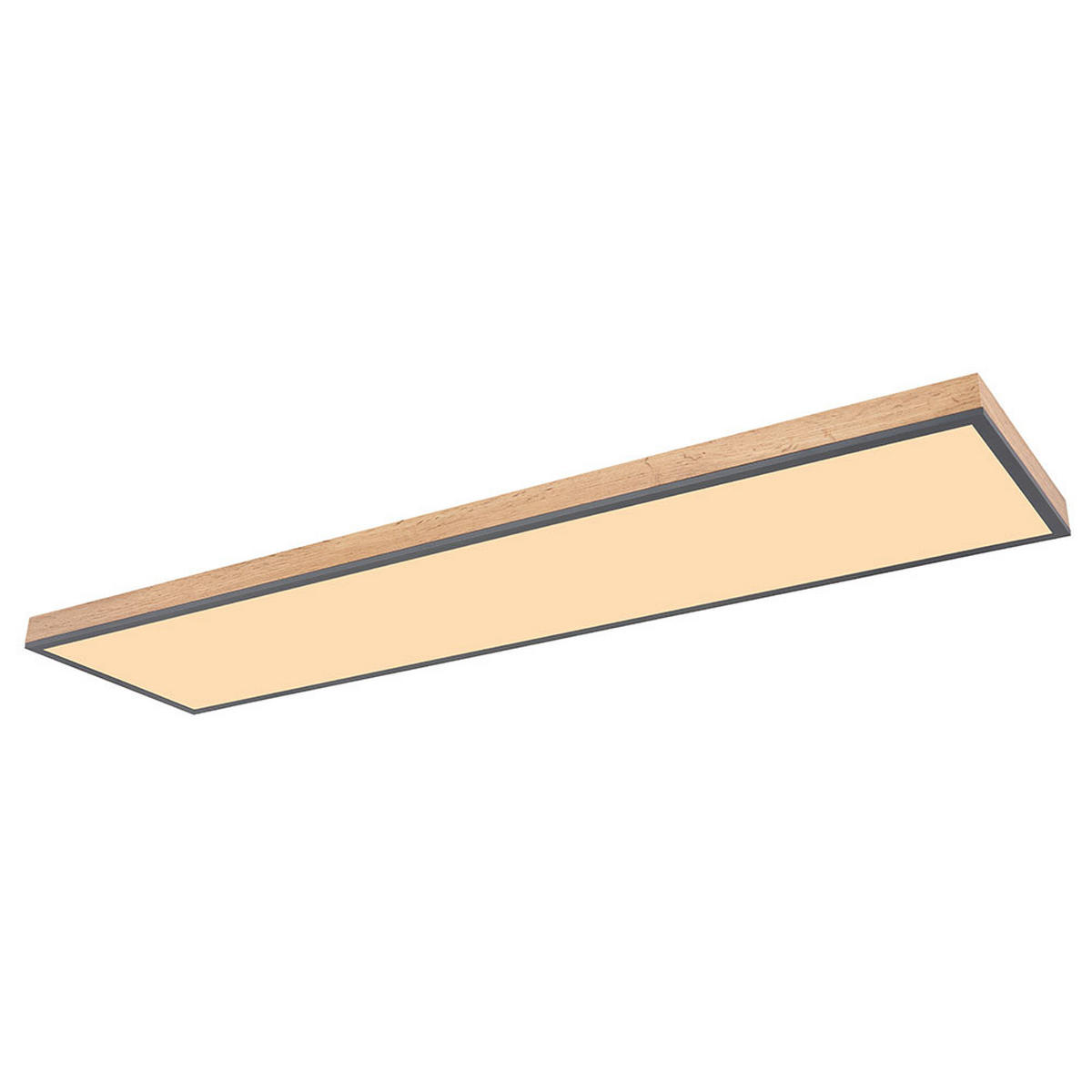 LED DECKENLEUCHTE Holzoptik Braun - Braun, Metall (120/30/7.5cm) - Globo Lighting