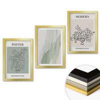 WANDBILDER 3er Set - 20x30 cm Goldrahmen - Blumen in einer modernen Vase - Goldfarben, Kunststoff (20/30cm) - ArtPrintCave